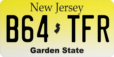 NJ license plate B64TFR