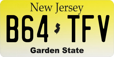 NJ license plate B64TFV