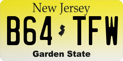 NJ license plate B64TFW