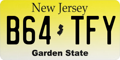 NJ license plate B64TFY