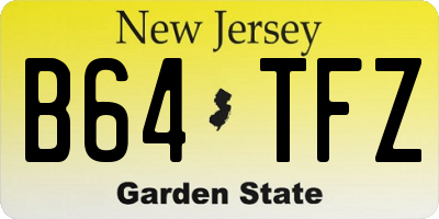 NJ license plate B64TFZ