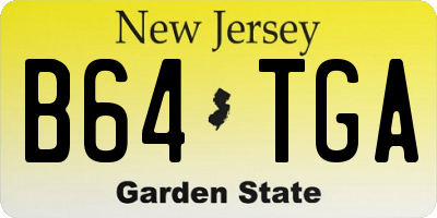 NJ license plate B64TGA