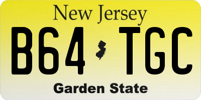 NJ license plate B64TGC
