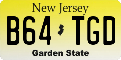 NJ license plate B64TGD