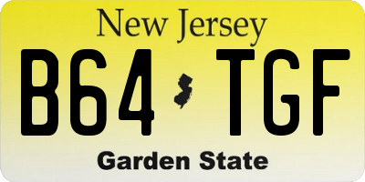 NJ license plate B64TGF