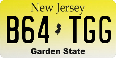 NJ license plate B64TGG