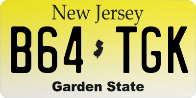 NJ license plate B64TGK