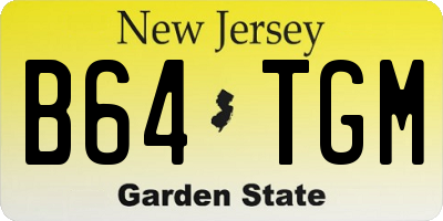 NJ license plate B64TGM