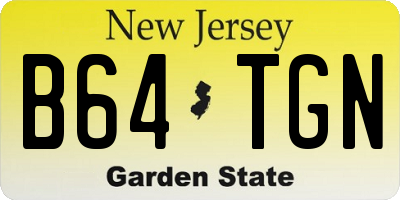 NJ license plate B64TGN