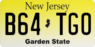 NJ license plate B64TGO