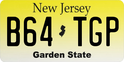 NJ license plate B64TGP