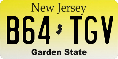 NJ license plate B64TGV