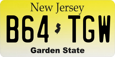 NJ license plate B64TGW