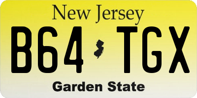 NJ license plate B64TGX