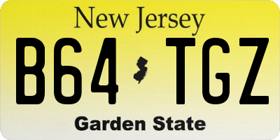 NJ license plate B64TGZ