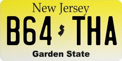NJ license plate B64THA