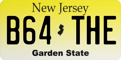 NJ license plate B64THE