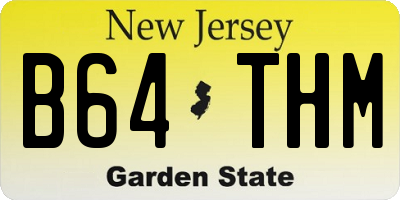 NJ license plate B64THM