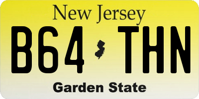 NJ license plate B64THN