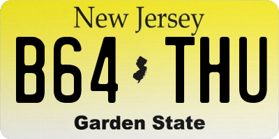 NJ license plate B64THU