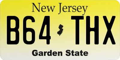 NJ license plate B64THX