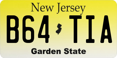 NJ license plate B64TIA