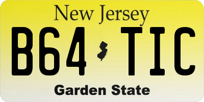 NJ license plate B64TIC