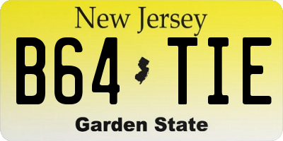 NJ license plate B64TIE