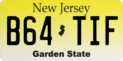 NJ license plate B64TIF