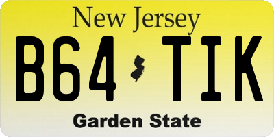 NJ license plate B64TIK