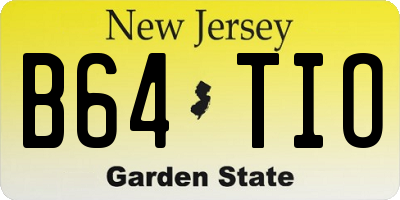 NJ license plate B64TIO