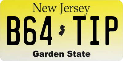 NJ license plate B64TIP