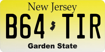 NJ license plate B64TIR