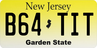 NJ license plate B64TIT
