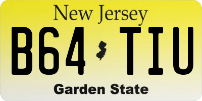 NJ license plate B64TIU