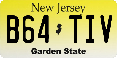 NJ license plate B64TIV