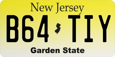 NJ license plate B64TIY