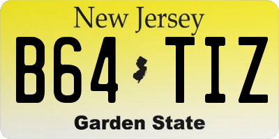 NJ license plate B64TIZ
