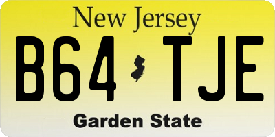NJ license plate B64TJE