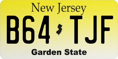 NJ license plate B64TJF