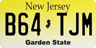NJ license plate B64TJM