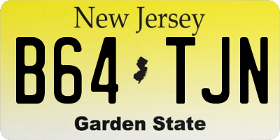 NJ license plate B64TJN