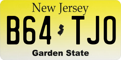 NJ license plate B64TJO