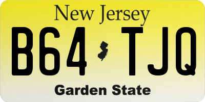 NJ license plate B64TJQ