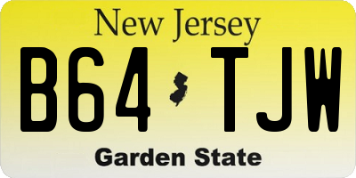 NJ license plate B64TJW