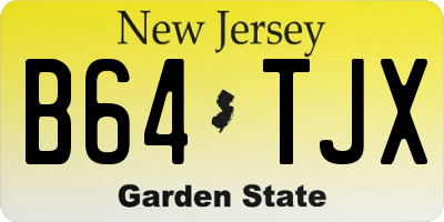 NJ license plate B64TJX