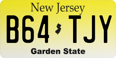 NJ license plate B64TJY