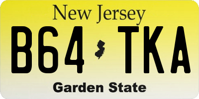 NJ license plate B64TKA