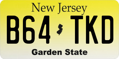 NJ license plate B64TKD