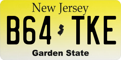 NJ license plate B64TKE